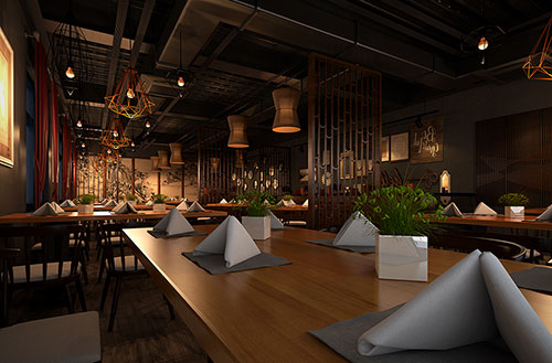 枣阳简约大气中式风格餐厅设计装修效果图