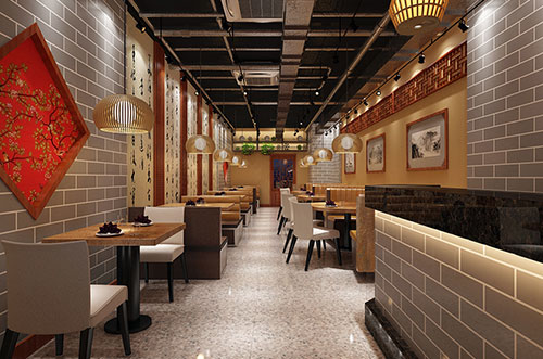 枣阳传统中式餐厅餐馆装修设计效果图