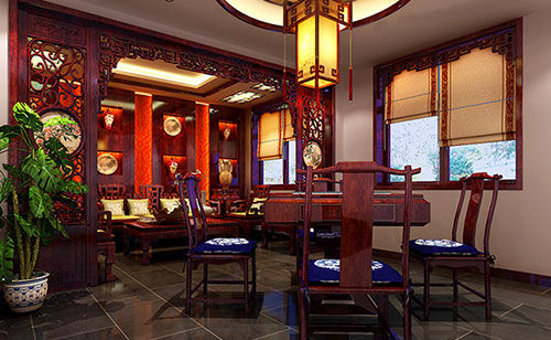枣阳古典中式风格茶楼包间设计装修效果图